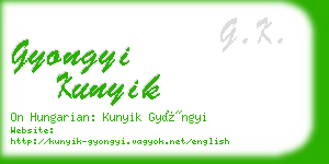 gyongyi kunyik business card